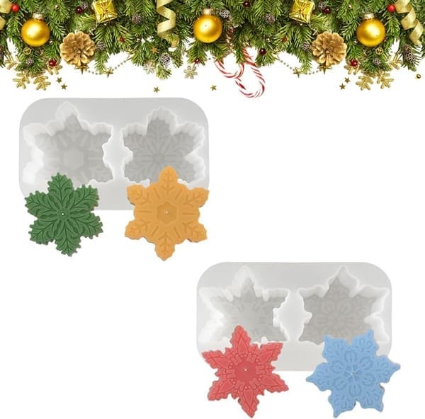 2 stk. Snefnug Lysforme Jul Epoxyharpiks Silikoneholder Støbeform til DIY Fremstilling af Ornamentlys