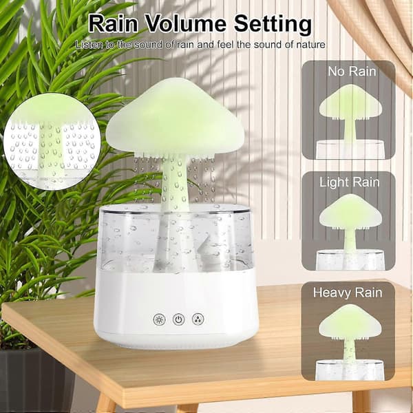 Nattlampe Sky Regn Luftfukter med LED-lys Mikro Aromaterapi Diffuser, Søvn Avslapning Stemning Vanndråpe Lyd Gave