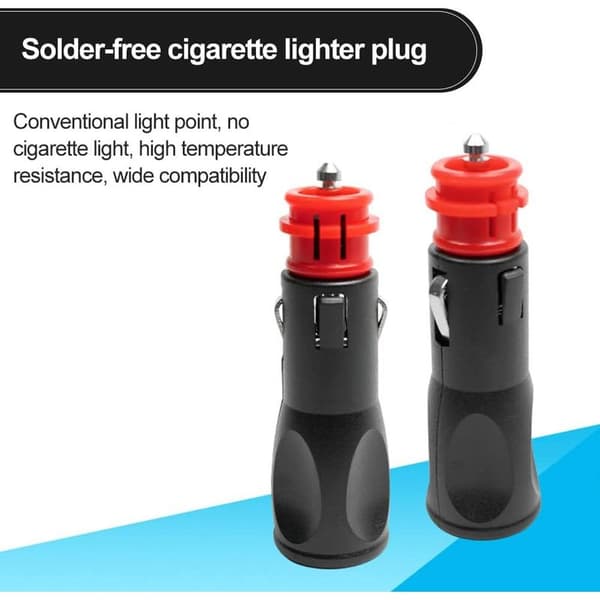 Han-cigarettænderstik, Han-cigarettænderadapter, Han-cigarettænderstik, Stik til europæiske 12V cigarettænderadaptere (2-pak)