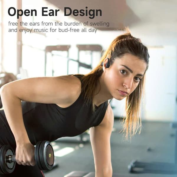 Knogleledningshovedtelefoner - 1 enhed - Titanium - Bluetooth 6.0 - Sport Cykling Løb - Sort