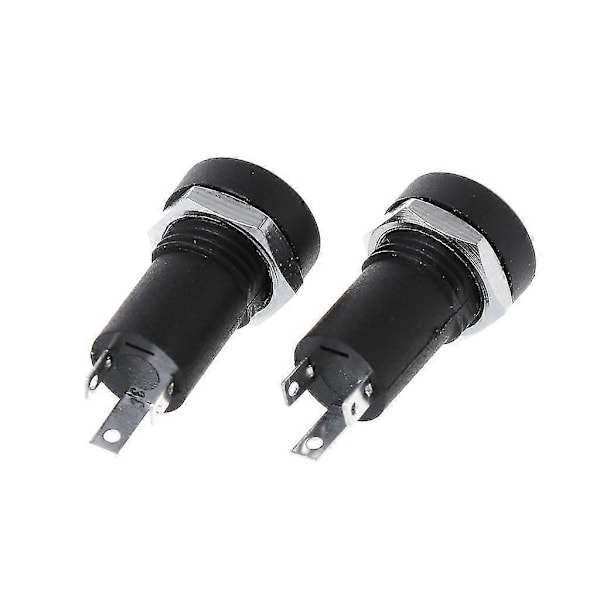 2x 3,5 mm Jack Socket 3-polet Svart Stereo Lodde Panelmontering Gullfarget Med Muttere