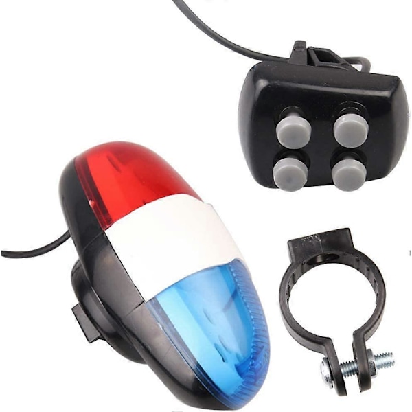 Cykel Blinklys, Cykel Horn Lys 6 LED 4 Tone Cykel Politi Sirene Advarsel Sikkerhedslys til Cykeltilbehør