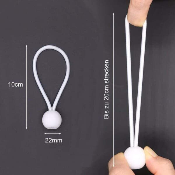 Ulisem 50-pakning elastisk strikk, 10 cm presenningsstrikk, elastisk tau, strikk, gummistrikk med kuler til paviljong