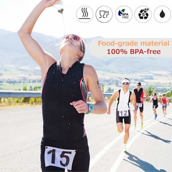 BPA-vapaat juomapullot, tiiviit, juoksuun, nesteytysvyöhön, vyölaukkuihin, 170 250 280 ml, triathloniin, maratoniin, patikointiin, pyöräilyyn 250ml