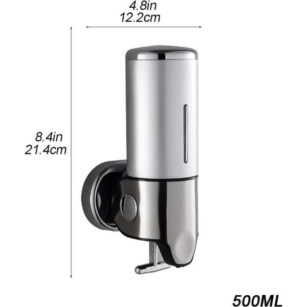 Genopfyldelig flydende håndsæbedispenser Enkeltflaske sæbe- og brusedispenser Vægmonteret håndsæbedispenser Kammer brusedispenser 16.9OZ (500ML)