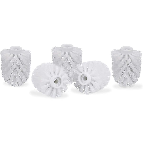 Toalettborsthuvud i set om 5, lösa toalettborstar 9,5 mm gänga, ersättningsborsthuvud diameter 9 x 7 cm