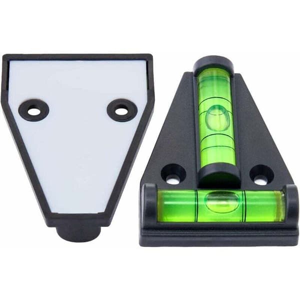 Vattenpass, litet magnetiskt T-format vattenpass med 2 libeller. Set om 4, för husbilstillbehör, stabilisatorer
