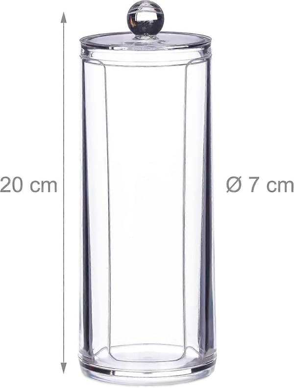 Bomuldspad Dispenser med Låg, Make-up, Opbevaring Badeværelse & Toiletbord, Transparent