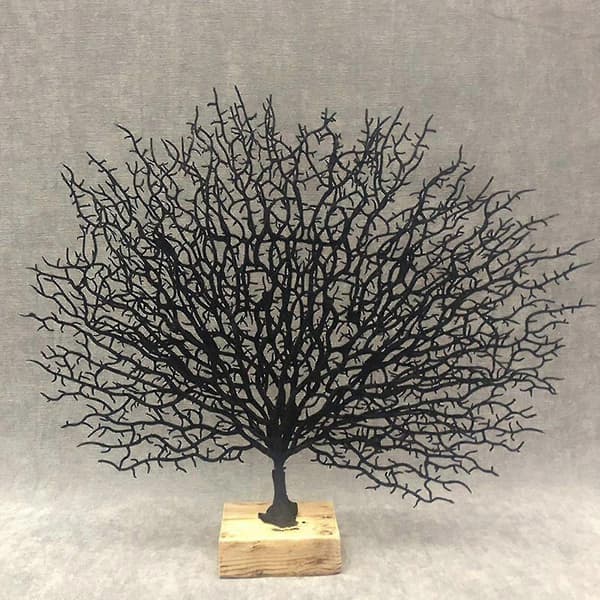 Plast Korall Skulptur Bordsdekoration Prydnad Bordsfigur Orange Black