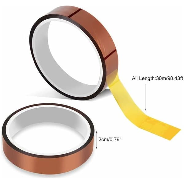 Högtemperaturisolerande tejp, Högtemperatur-polyimidtejp, Värmebeständig, 8mm × 33m
