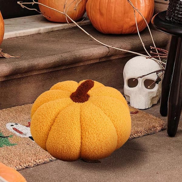 2025 Græskar Pude Halloween Legetøj Pude Strikket Uld Stil Græskar Stue Sofa Pude YE