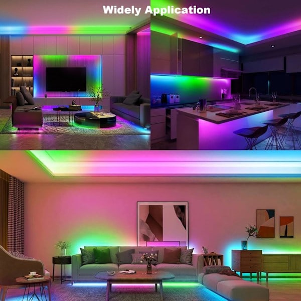 3 metrin paristokäyttöiset RGB LED-valonauhat kaukosäätimellä, vedenpitävät, joustavat, itseliimautuvat valonauhat sisä- ja ulkokäyttöön