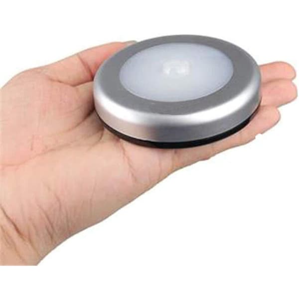 Rund sensorlampe, smart nattlys, LED-sensorlampe, menneskelig infrarød sensorlampe, LED-skaplys, garderobelys