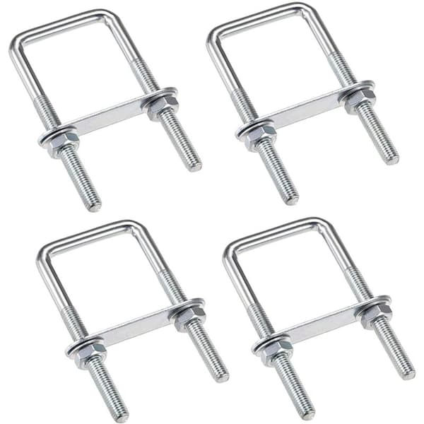 Delar U-bultar M6 U-bult 80 x 50 mm, U-bult i rostfritt stål med mutter och brickplattor, klämbultar för rörfixering
