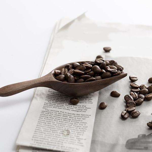 Svart Valnöt Helt Trä Grävande Kaffeböna Sked Te Skopa Träskopa Trä Kaffeskeda