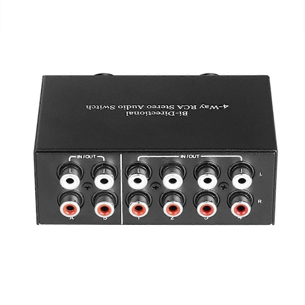 4-veis toveis stereo lydbryter 2 inn 4 ut eller 4 inn 2 ut L/R Jack lydkanal lydbrytervelger