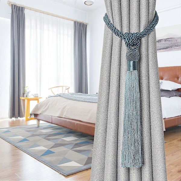 lly 2 kpl Pitkät Hapsunauhat Verhoille Käsintehdyt Punotut Köysisolmut Verhojen Kiinnikkeet Eurooppalaiseen Tyyliin Koristeelliset Verhonpidikkeet Kotiin ja Toimistoon Tuulta Vastaan Teal 4 Pack