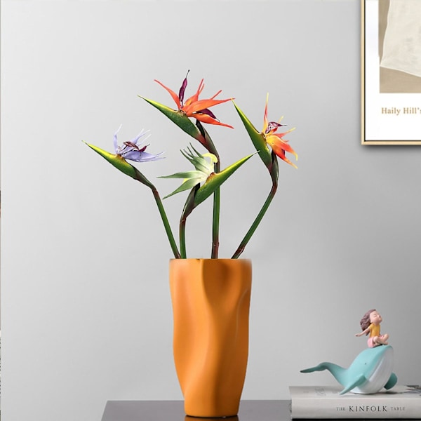Konstgjord Blomma Livsliknande Paradisfågel Non-fading Och Lågt Underhåll Heminredning Red