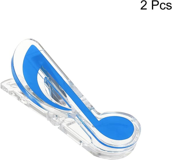 sourcing map Musiknodeclips Plastik Musiknodeclips Bogmærke Papirvarer til Musikpapirbogtilbehør Ottendedelsnode Clip Pakke med 2 Blue