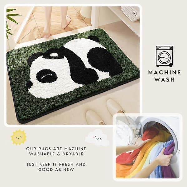 Søde Panda Badeværelsestæpper Søde Bademåtter Tegneserie Gulvmåtter, Absorberende Blød Bademåtte, Maskinvaskbar Tørbar Måtte 50 x 79 cm Sleepy