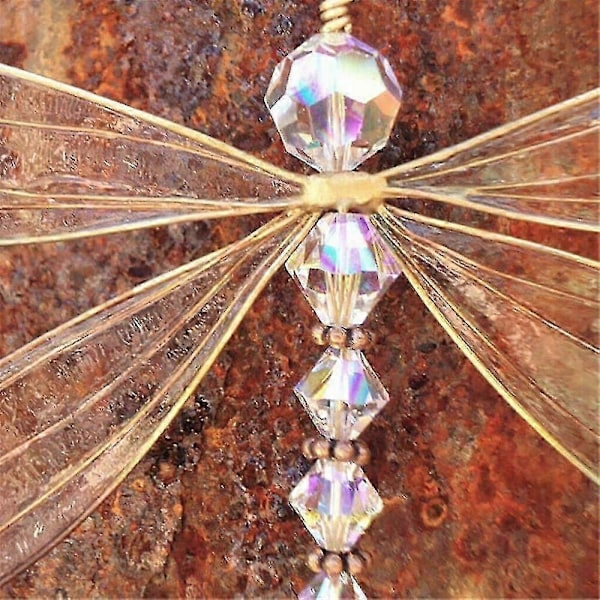 Hengende Libelle Solfangere Vinduglass Pynt Regnbuemaker Dekor Ornament
