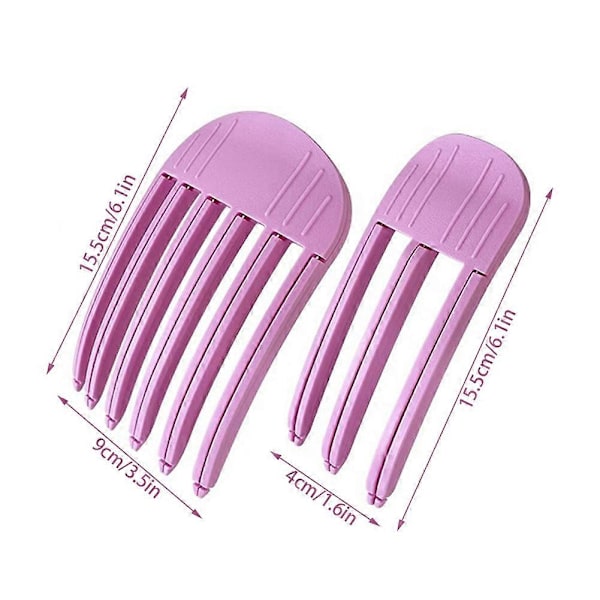 Pannelugger for kvinner, enkle å bruke, DIY hårrullere for styling, klipping, seksjonering av salonghår Purple Combined