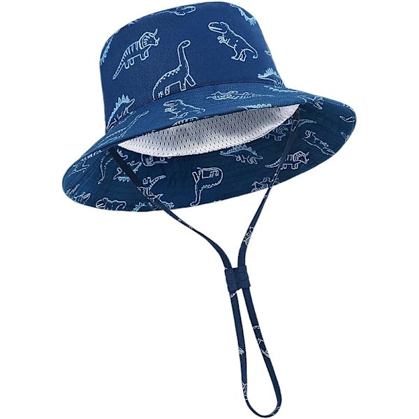 Baby Solhatt Småbarn Solskyddshatt för Baby Pojkar Flickor Barn Sommar Bucket Hatt UPF 50+ Vikbar Strandhatt Navy Blue