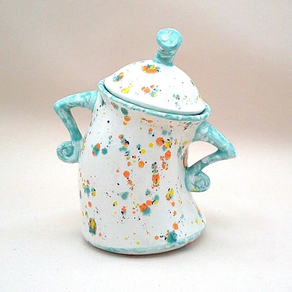 Attitude Canister Sassy Tekanna med Attityd för Vardagsrum Bröllop Kök Gul Light Blue 14.5cmx13cmx8cm