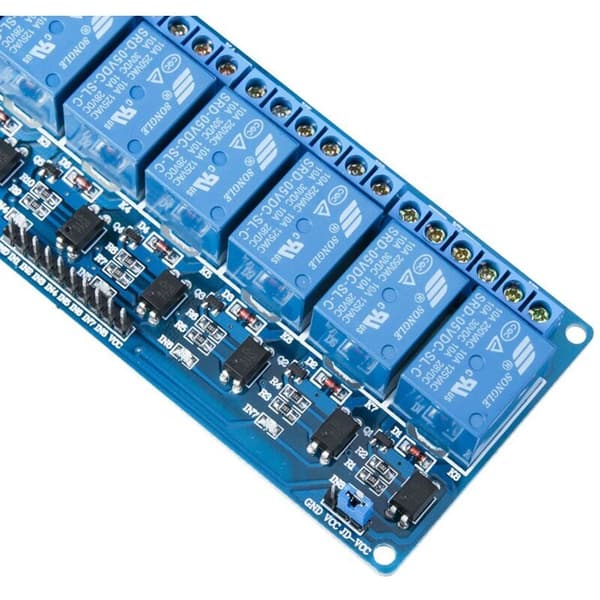 5V DC 8-kanals relémodul med optokobler for Mega 1280 DSP Arm PIC AVR STM32 Raspberry Pi