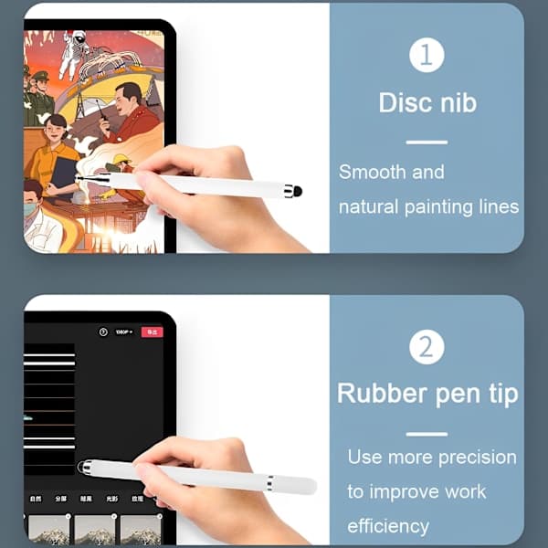 Styluspenna för pekskärm, 3-pack 2 i 1 universell högkänslig surfplattspenna för iPad, Apple, Samsung Galaxy, Android, Microsoft