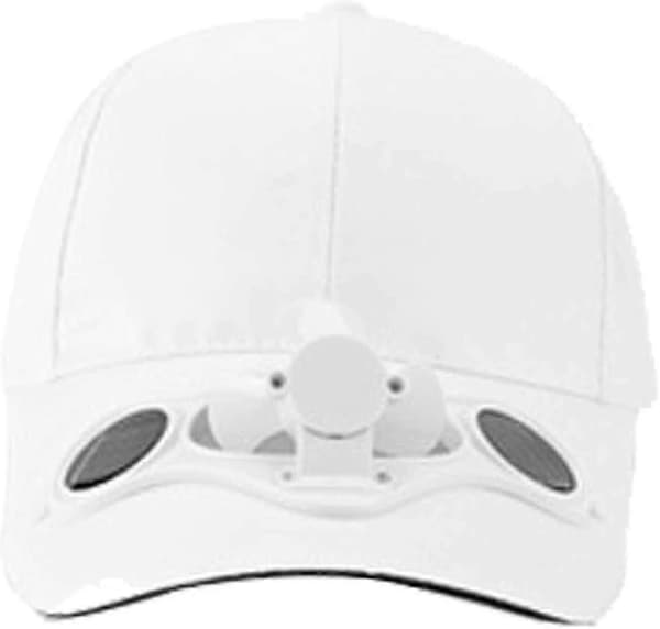Hvit viftehatt solcelleviftehatt sommer viftehatt baseballcaps golfcaps solcelleviftehatt for menn og kvinner