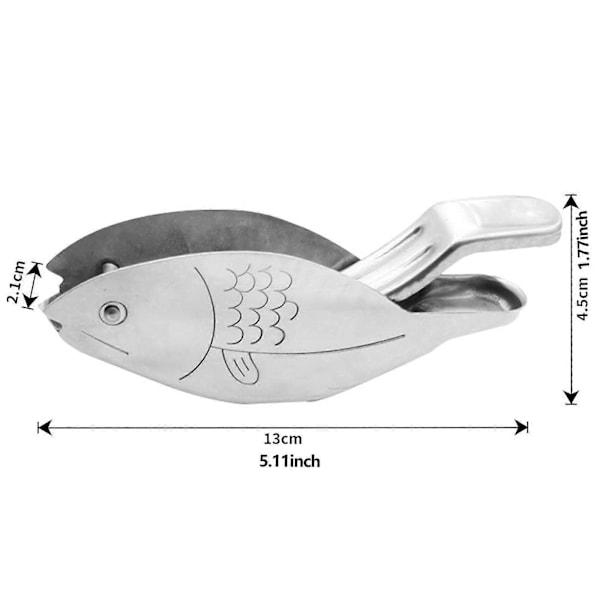 2 stk. Genting Rustfrit Stål Manuel Citronpresser Og Limepresser, Sølv Fugleformet Citronpresser Stainless steel fish 1pcs