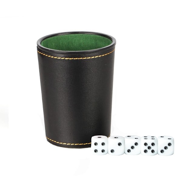 2-pack Läder Tärningskopp Set - Skaka med 10 pricktärningar för spel