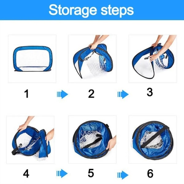 Foldbar Nylon Fodboldmål til Børn og Voksne, Fodboldmål til Legeplads, Have, Indendørs og Udendørs Blue