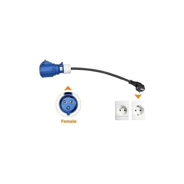CEE-adapter, Schuko-plugg til CEE-kontakt, 230V 32A, for camping og bobiler