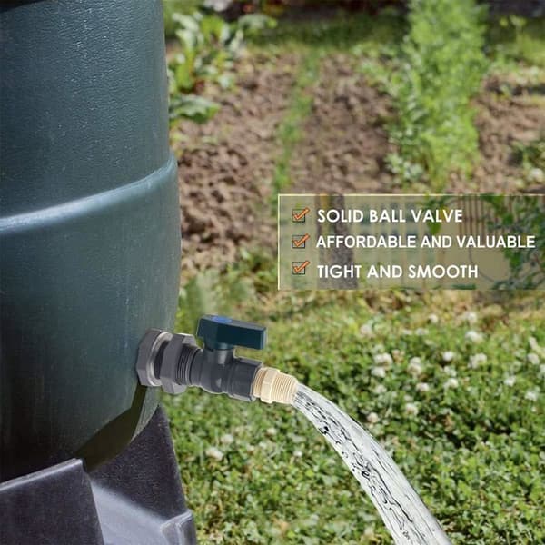 PVC Regnvandstønde-hane Sæt, Hane-adapter til tønder, slangeadapter til akvarier og swimmingpools (1\"/ND25)
