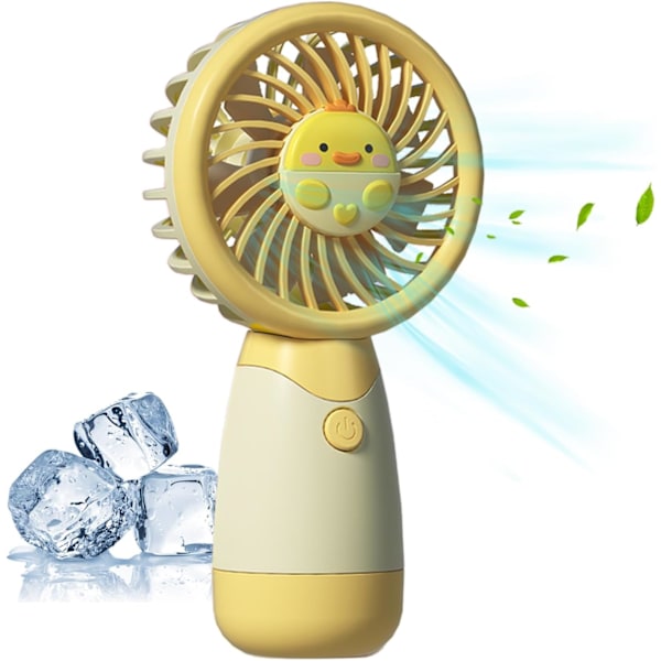 Kannettava Söpö Käsituuletin - Mini USB Ladattava Käsituuletin Viilentämiseen Opiskelijoille - Viilennystuuletin Pojille Ja Tytöille Yellow