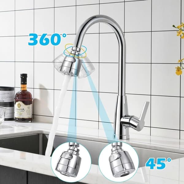 360° Roterende Vandhane Luftblander, Køkken Vandhane Dyse, Vask med Justerbart Filterhoved, 2 Tilstande, Vandhane Luftblander, Vandhane Atomizer