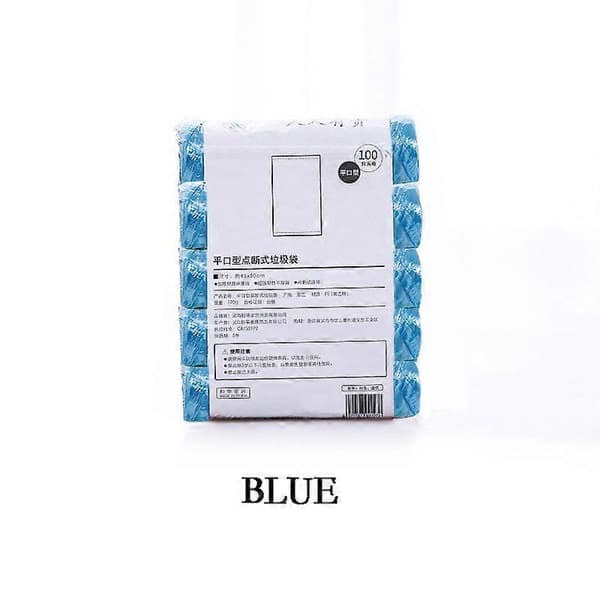5 Rullar 1 Förpackning 100st Hushålls Engångs Soppåsar Köksförvaring Skräppåsar Rengöring Avfallspåse Plastpåse Blue 45x50cm