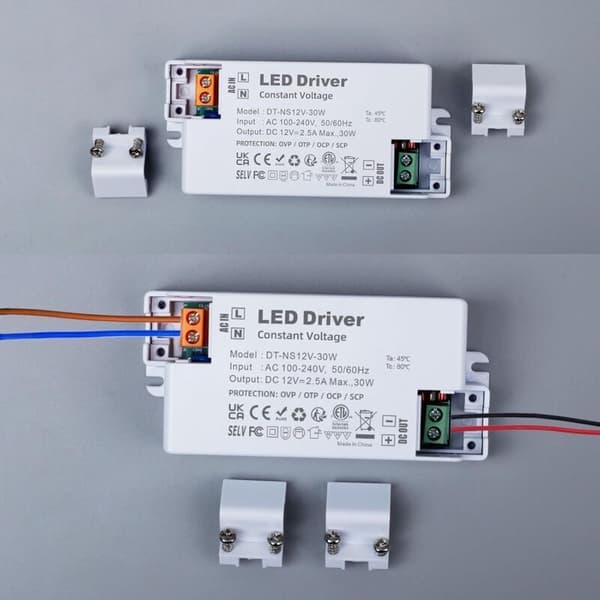 12V 30W LED-transformer, 220V til 12V 2.5A-transformer, AC til DC lavspændingsstrømforsyning, konstant spænding LED-driver