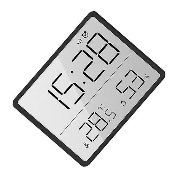 Multifunktionell Termometer Hygrometer Automatisk Elektronisk Temperatur Luftfuktighetsmätare Klocka Hushåll