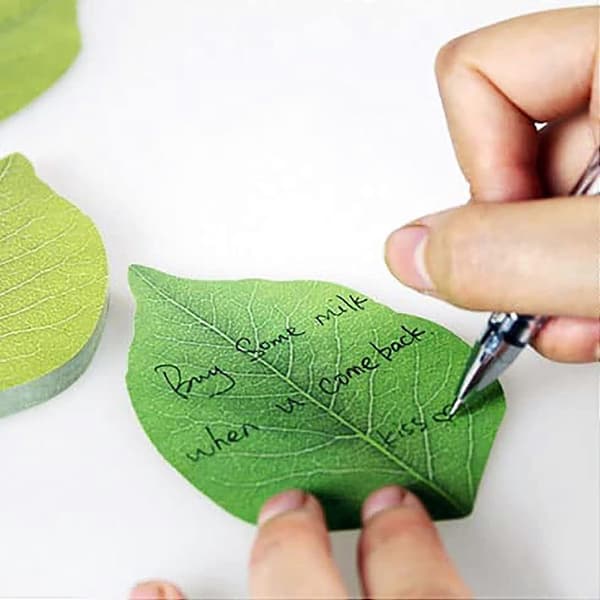 Assorterte Post it-lapper Super Sticky Notes Sett Lyse Farger Selvklebende Pads, Lett å Poste Resirkulerbar (6 Pads Grønt Blad) -Yx