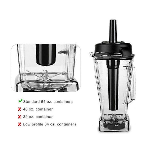 Blender Tamper Accelerator Plaststav Kolv för 760/5000/5200 Blenders för Standard 64Oz Behållare