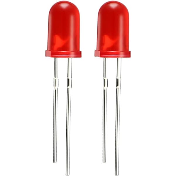 40 stk. 5 mm røde LED-diode lamper farvede linser diffus runde 1,9-2,1 V 20 mA 0,02 W belysningslampe elektroniske komponenter lysdiode