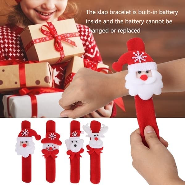 8 st tecknad form jul slap armband handledsdekoration barnpresent med LED-ljus