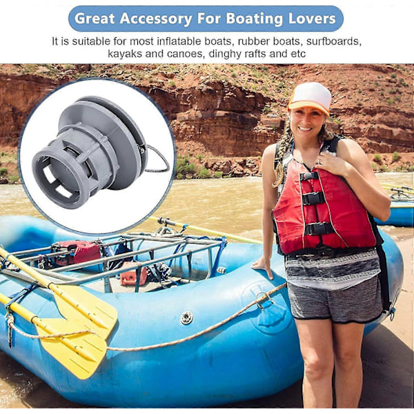 Gear Boat Luftventil, Padlebrett Ventil Utskifting, Kajakk Luftgassventil Adapterhette Luftplugger Pvc Oppblåsbar Båtventil For Kajakk Kano Oppblåsbar Båt