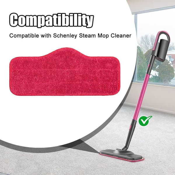 Sæt med 5 erstatningspuder til Schenley Steams dampmoppe. Høj absorption. Mikrofiber. Tykt erstatningstilbehør.