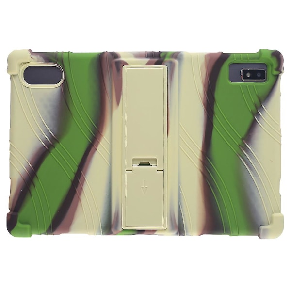 Tablettikotelo Blackview Tab 12:lle, iskunkestävä silikoni+PC-suojakuori jalustalla Camouflage