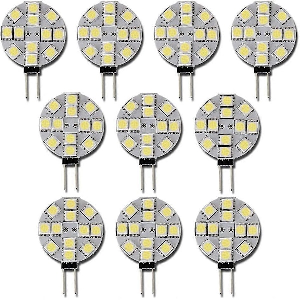 10x G4 LED Lampa DC 12V Ej Dimbar Vit 6000K Ersättning för 20W Halogenlampa