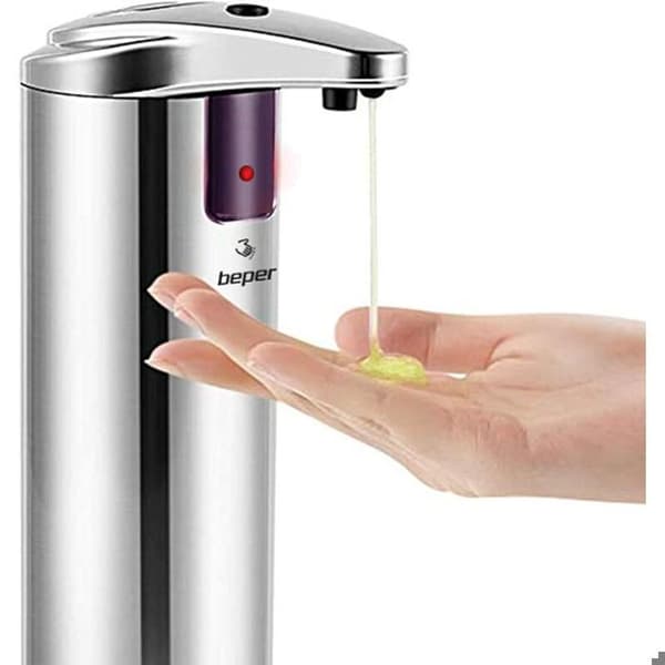 Automatisk tvåldispenser, stål/ABS, infraröd sensor, 250 ml behållarkapacitet, 3 doseringsflödesinställningar
